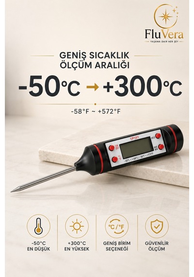 Tp101 Dijital Mutfak Termometresi -50 C +300 C Hassas Sıcaklık Ölçer, Lcd Ekran