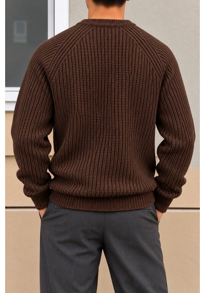 Cool Tarz Erkek Bisiklet Yaka Örgü Desenli Regular Fit Akrilik Pamuk Triko Kazak Kahverengi Kahverengi Cool Tarz Erkek Bisiklet Yaka Örgü Desenli Regular Fit Akrilik Pamuk Triko Kazak Kahverengi Kahverengi
