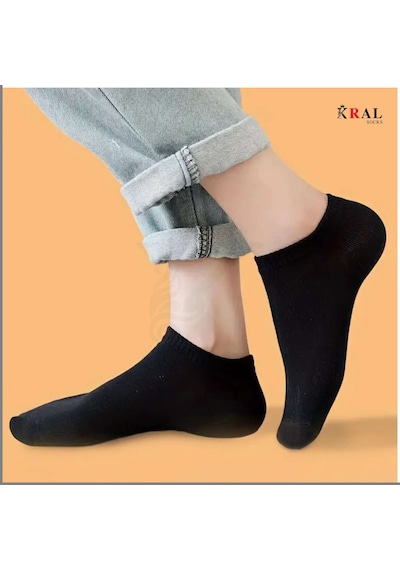 Kral Socks Kadın - Erkek 20 Çift Düz Desen Ekonomik Bilek Boy Patik Ço...