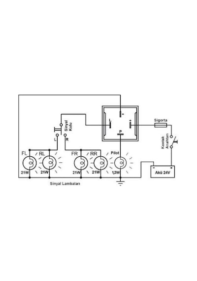 Elektronik Sinyal Flaşörü Rölesi 4 Fişli Üniversal Eng