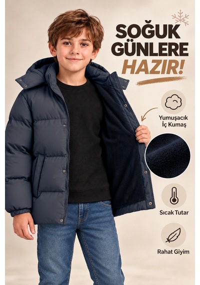 Ahengim Erkek Çocuk Kışlık Kapüşonlu Mont İçi Peluş Astarlı Fermuarlı Cepli Ak4316 Lacivert Ahengim Erkek Çocuk Kışlık Kapüşonlu Mont İçi Peluş Astarlı Fermuarlı Cepli Ak4316 Lacivert