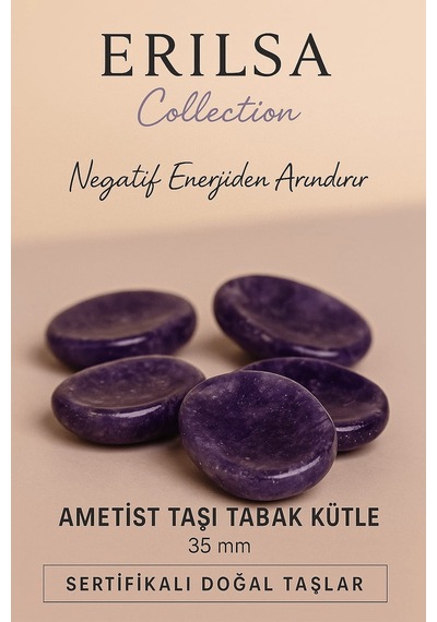 Sertifikalı Ametist Taşı Kase Kütle 35 Mm - Doğal Negatif Enerjid