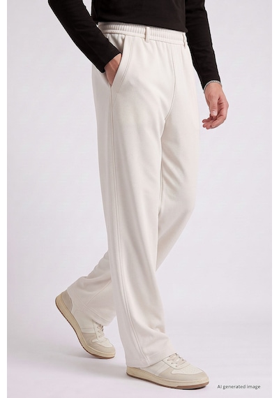 TOMMYLIFE Ekru Rahat Form Erkek Palazzo Pantolon - 82199