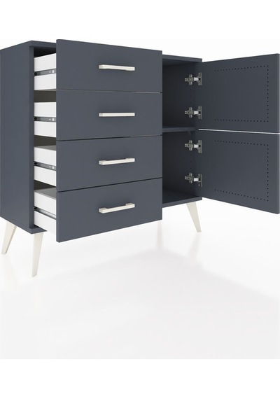Arges Şifonyer Tek Raflı 4 Çekmeceli 2 Kapaklı 88x30x80 Antrasit-antrasit Antrasit Arges Şifonyer Tek Raflı 4 Çekmeceli 2 Kapaklı 88x30x80 Antrasit-antrasit Antrasit