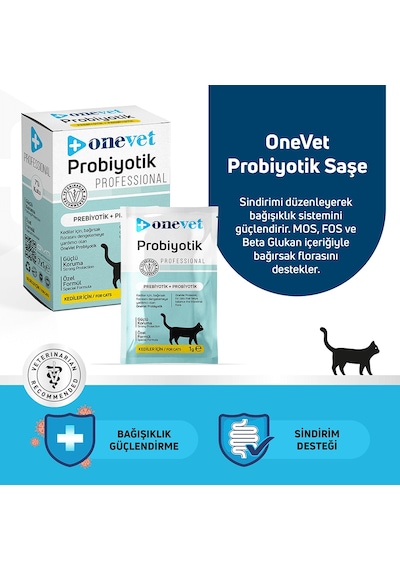 Onevet Probiyotik Şase Kediler Için Sindirmeye Yardımcı Takviye Vitamini 7 Adet 1 Gr