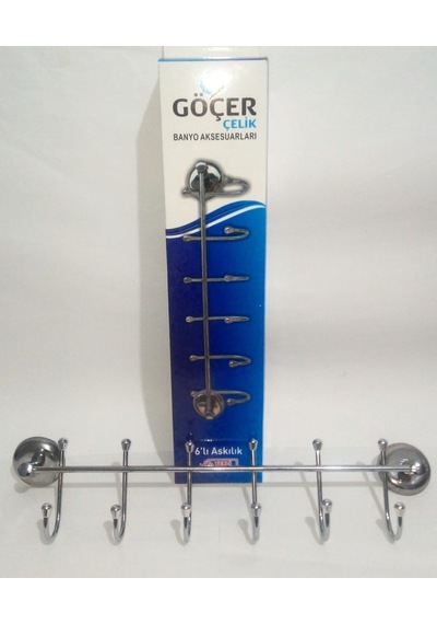 Göçer Çelik 6'Lı Banyo Askısı Krom
