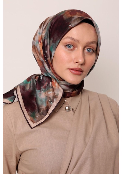 Levidor Lotus Desen Eşarp - 06108 Nar-yeşil-07