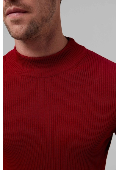 Twn Slim Fit Kırmızı Rib Örgü Kazak 5ec0606317701 601