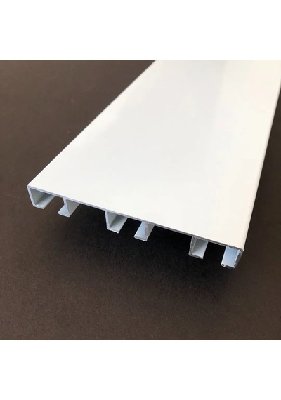 Üç Kanallı 220cm Alüminyum Beyaz Perde Rayı 80mm Kalın Üçlü Korniş
