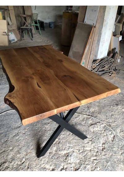 Bintaşmobilya Naturel Doğal Kenar Ceviz Ağacı Kütük Masa Ölçüsü 160X85.Cm