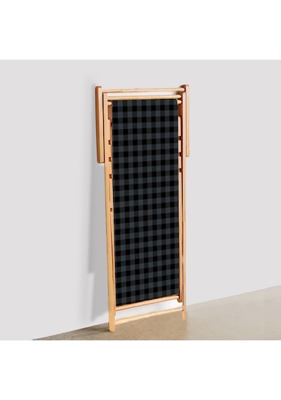 Bluehomeconcept Adawall Gri Kareli Katlanabilir Şezlong
