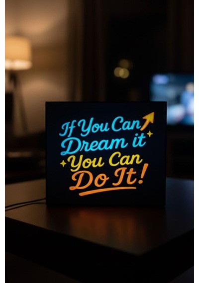 Motivasyon Tasarımlı Dekoratif Aydınlatma Gece Lambası Çok Renkli