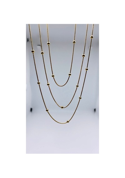 Çelik Dorika Topçuk Çoklu Kolye Gold - 607023817 Gold