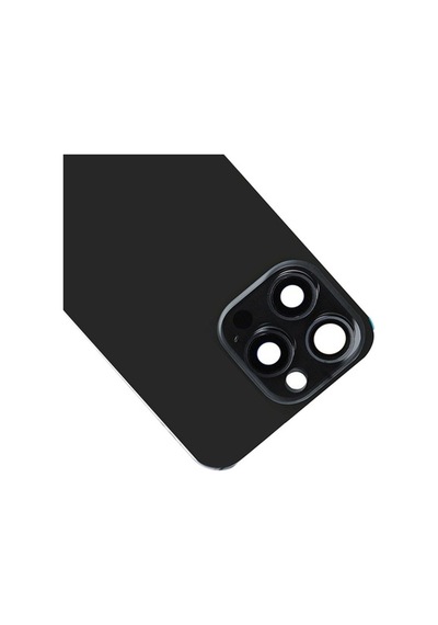 Pazly Apple Uyumlu iPhone 15 Pro Max Cam Pil Arka Kapak, Flaş Braketi + Kablosuz Şarj Siyah