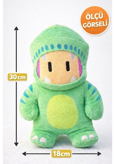 Stumble Guys Dino Peluş Oyuncak Yeşil Sevimli Karakter, Yumuşak Lisanslı Peluş Diğer