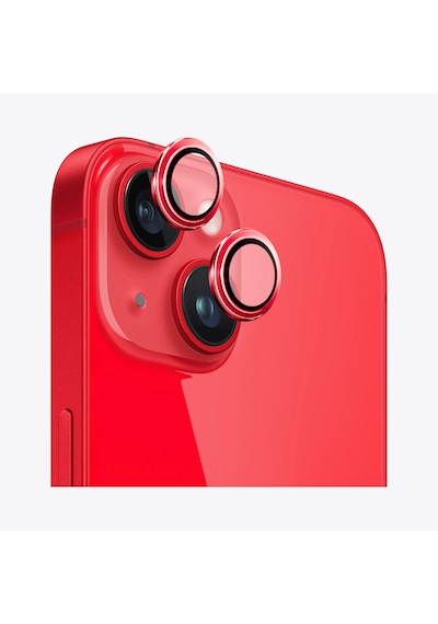 Safeus Safir Temperli Kamera Lens Koruyucu Apple Uyumlu iPhone 14 Plus Ve İle Kırmızı