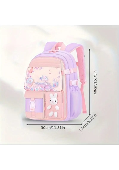 Relaxion 2175-1460 İthal Kore Tarzı Unisex Çocuk İlkokul Sırt Çantası Lila