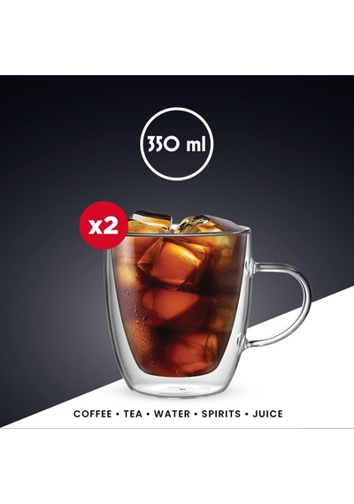 Capri Çift Duvarlı Cam Bardak 350ml 2'li Set