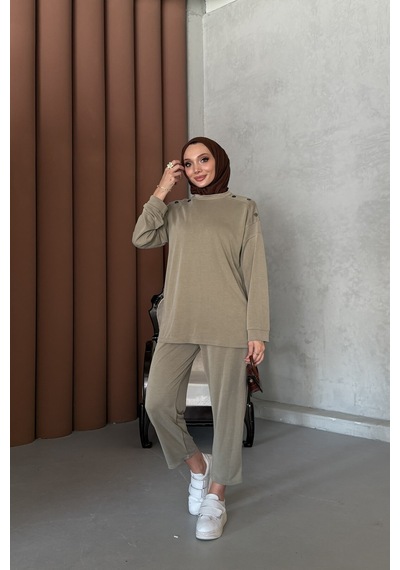 Riella Butik Bade Tesettür Takım Haki
