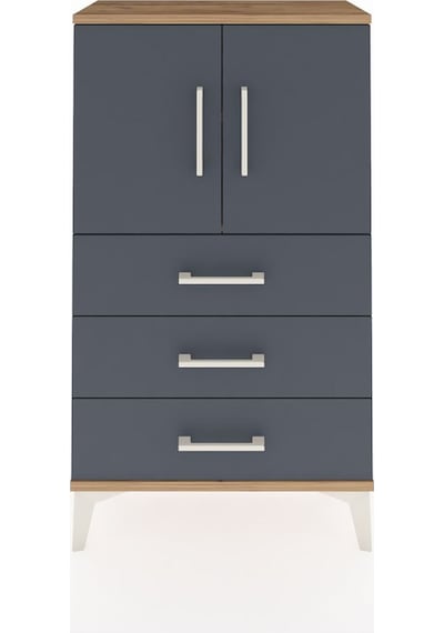 Arges Komodin 2 Raflı 3 Çekmeceli 2 Kapaklı 60x30x106 Çam-ant... Çam