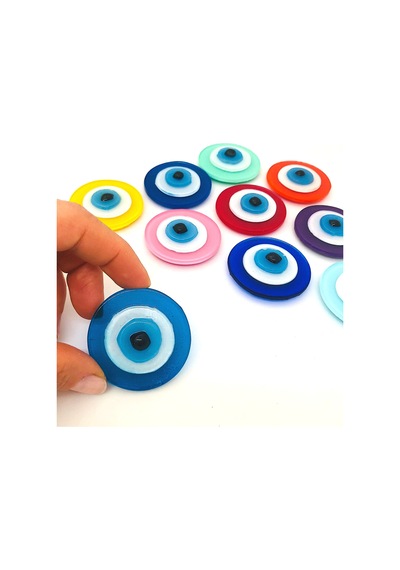 Şeffaf Mavi Cam Nazar Boncuklu Magnet