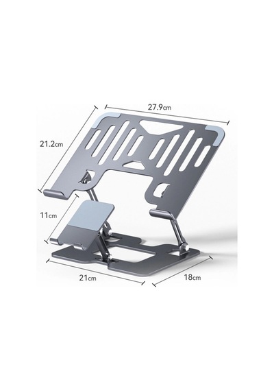 2 Si 1 Arada Laptop Ve Telefon Standı Alümetal Ayarlanabilir,katlanabilir,ergonomik Yükseltici 5580