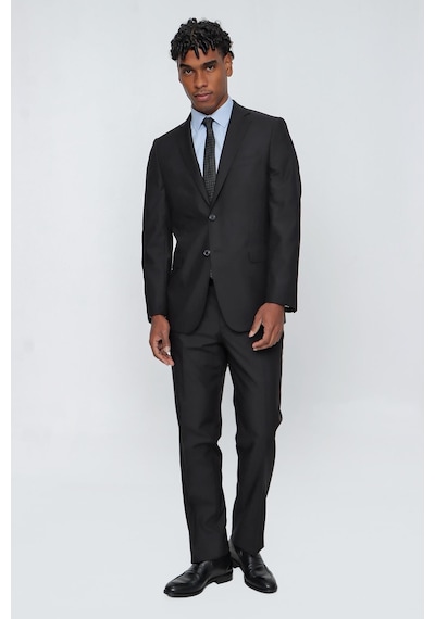İmza Siyah Mono Yaka Gabardin Astarlı Tek Yırtmaç Esnek 4 Drop Comfort Fit Basic Takım Elbise 1001255009