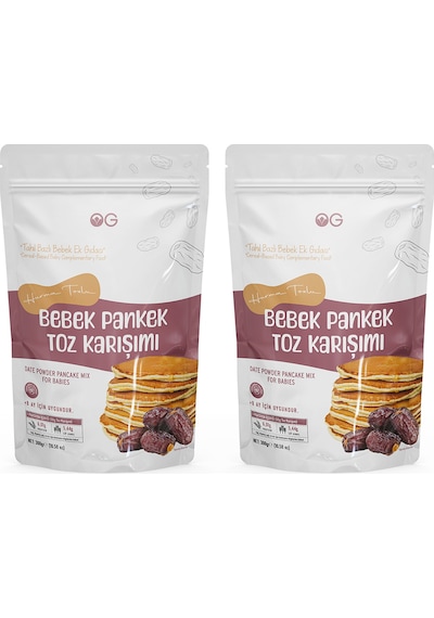 2'li Hurma Tozlu Bebek Pankek Toz Karışımı 300 Gr +8 Ay
