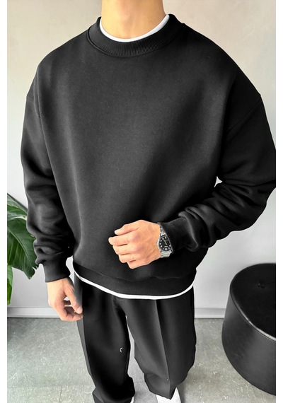Flaw Basic Oversize Sweatshirt Siyah Sİyah