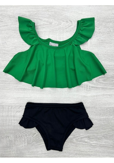 My Kids Wear Fırfır Detaylı 2 Li Mayo Takım Yeşil