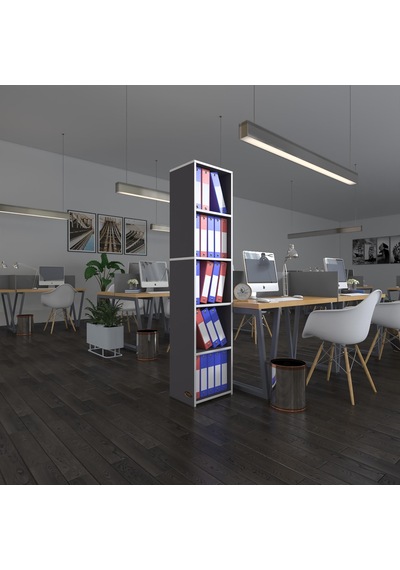Kenzlife Klasörlük Raflı Kutadgu Gri 175 40 30 Kitaplık Ofis Arkalıksız Diğer