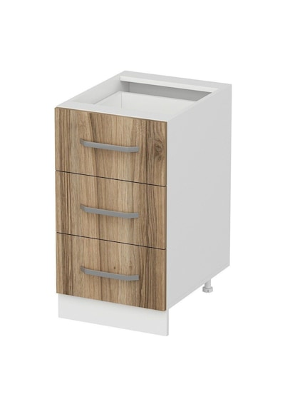 Minar Mutfak Alt Modül 3ç Nray 45cm Dolap Beyaz/dore - D1