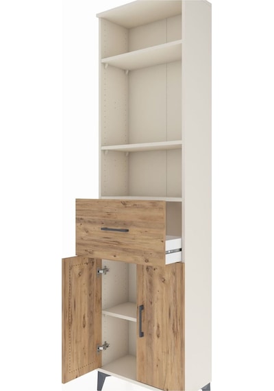 Arges Dolap 4 Raflı Tek Çekmeceli 2 Kapaklı 60x30x221 Aytaşı-çam Aytaşı