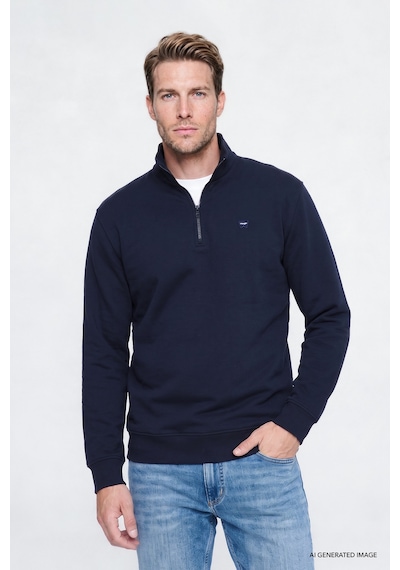 Wrangler Pamuklu Regular Fit Fermuarlı Erkek Sweatshirt W2620157410 Lacivert