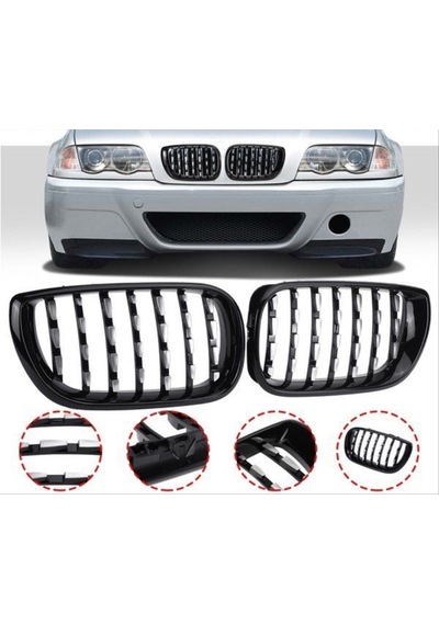 Bmw 3 Serisi 2002-2004 E46 Diamond Böbrek Panjur Piano Black