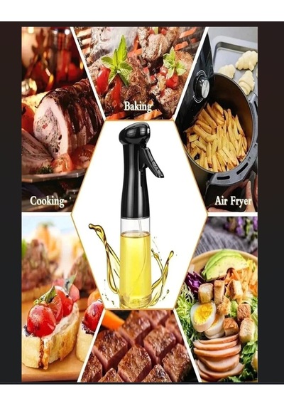 Cam Sprey Yağdanlık Airfryer Için Yağdanlık, Püskürtmeli Sprey Cam Şişe Zeytinyağı Püskürtücü Siyah Diğer