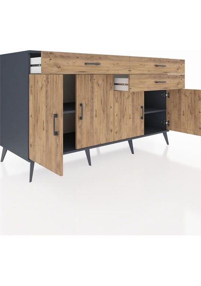 Kronos Konsol 2 Raflı 3 Çekmeceli 4 Kapaklı 176x59x99 Antrasit-ça Antrasit-çam Kronos Konsol 2 Raflı 3 Çekmeceli 4 Kapaklı 176x59x99 Antrasit-ça Antrasit-çam