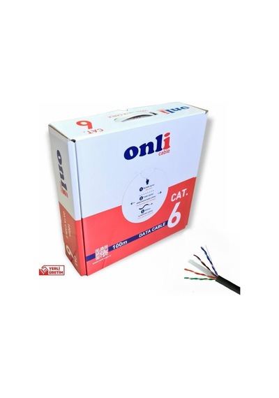 Onli 23awg Utp Cat6 Network Kablosu Siyah 100mt Yerli Üretim