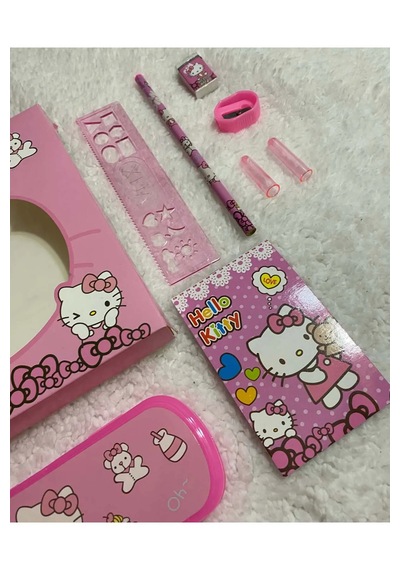 Sanrio Kuromi Hello Kitty 8 Parça Kırtasiye Seti Okul Seti Hello