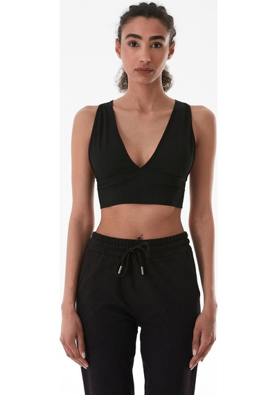 Fullamoda Basic Fitilli Kaplı Büstiyer Siyah
