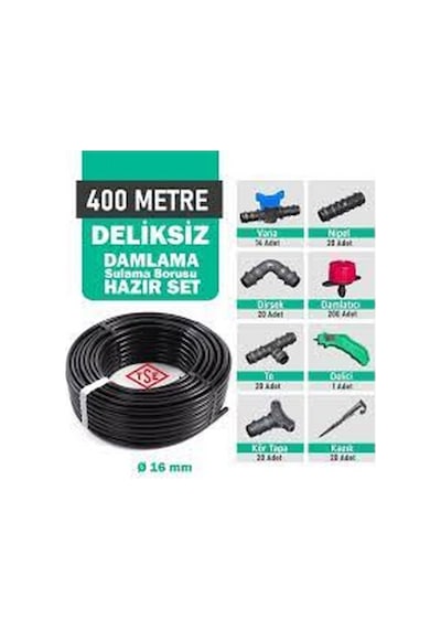 16 Mm 400 Metre Deliksiz Düz Damla Sulama Sistemi Ve Ek Parçaları