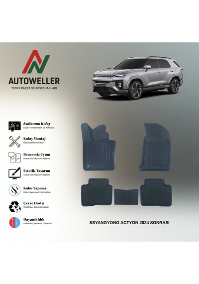 Ssangyong Actyon 2024 Sonrası Uyumlu Havuzlu Oto Paspas