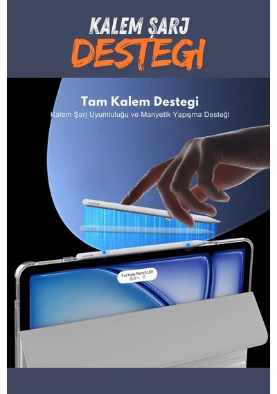 Apple Uyumlu iPad Air 13 İnç M2 Çipli 2024 Akıllı Smart Cover Tablet Kılıfı A2898/a2899/a2900 Tablet Kılıfı