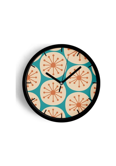 Soyut - Bohem - Geometrik Temalı Modern Duvar Saati - 25cm - Önü Camlı Siyah Kasa - Sessiz Mekanizma-jh0359 Siyah