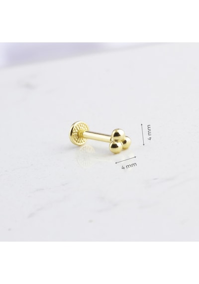Glorria Altın 3 Top Tragus Piercing Çok Renkli