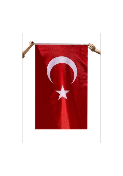 200x300 Kendinden Kulplu Parlak Raşel Kumaş Türk Bayrağı