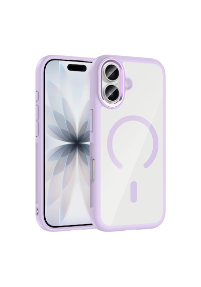 Apple Uyumlu iPad iPhone 17 Kılıf M-safe Şarj Özellikli Metal Kamera Çerçeveli Zore Tiko Kapak Lila