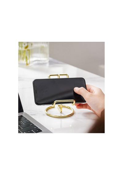 Gold Metal Masaüstü Telefon Tutucu Siyah Siyah