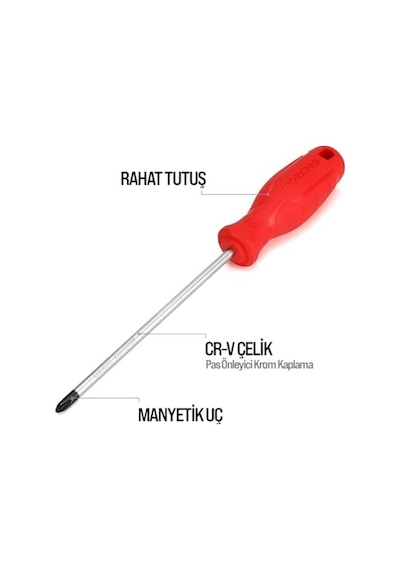 Wp200501 6 Parça Cr-v Manyetik Profesyonel Tornavida Seti, Düz Ve Yıldız Uçlu, Anti-slip Saplı