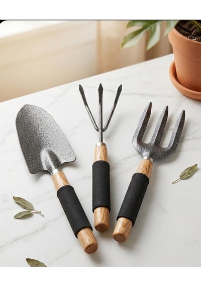 Bahçe Aletleri Set Kürek Tırmık Çatal Set Hobi Set